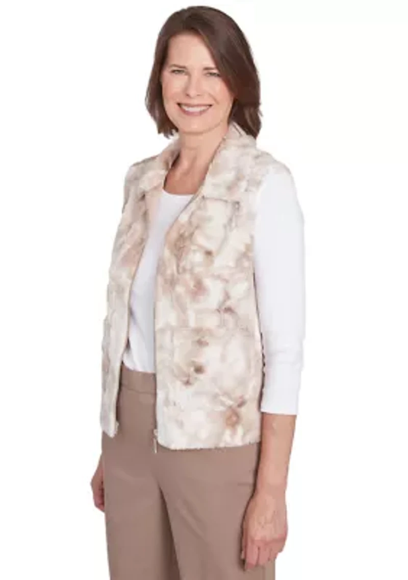 Petite Telluride Zip Front Faux Fur Vest