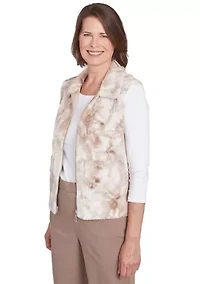 Petite Telluride Zip Front Faux Fur Vest