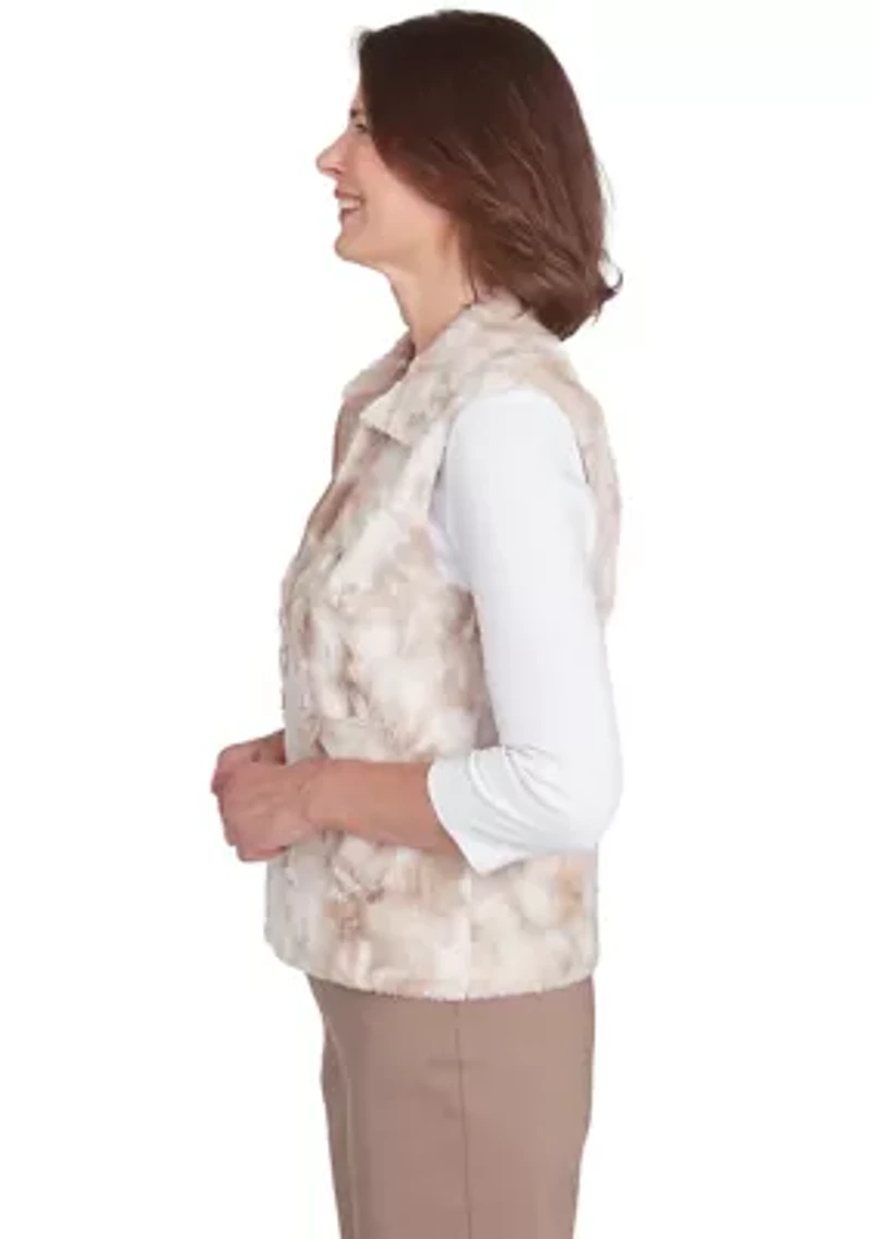 Petite Telluride Zip Front Faux Fur Vest
