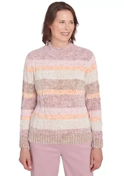 Petite Telluride Spray Dye Chenille Stripe Sweater