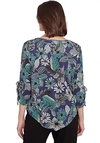 Petite French Quarter Floral Puff Print Melange T-Shirt