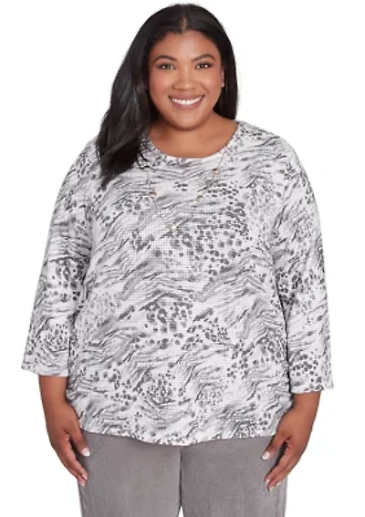 Plus Copenhagen Monotone Animal Print Top