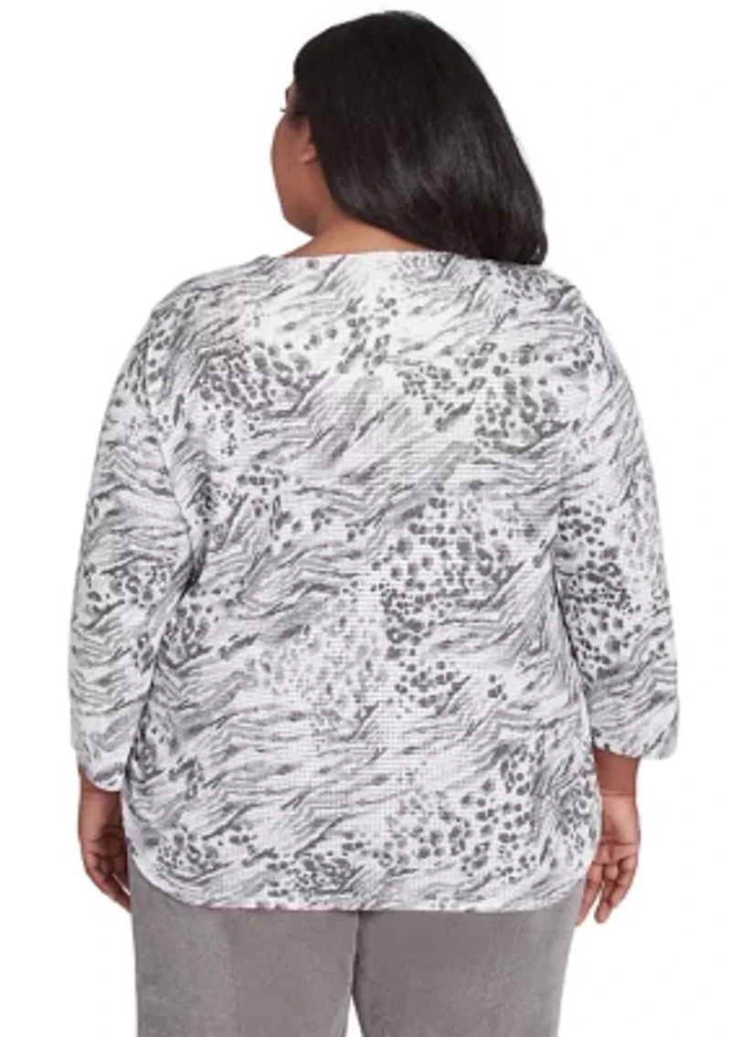 Plus Copenhagen Monotone Animal Print Top