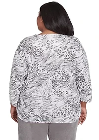 Plus Copenhagen Monotone Animal Print Top