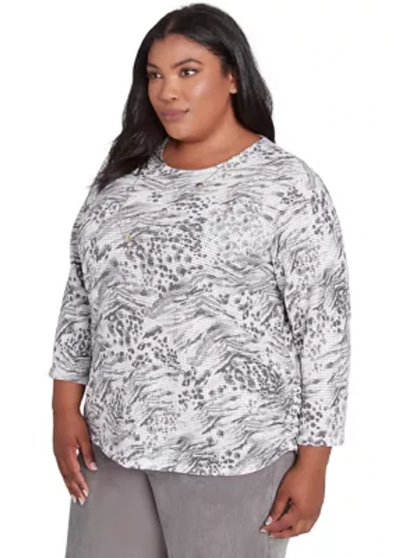 Plus Copenhagen Monotone Animal Print Top