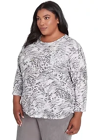 Plus Copenhagen Monotone Animal Print Top