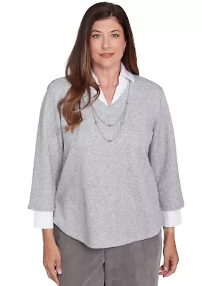 Petite Copenhagen Winter White Top