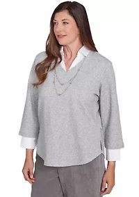 Petite Copenhagen Winter White Top