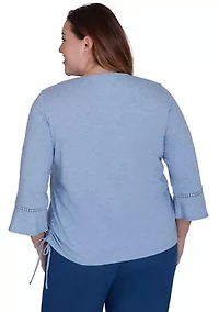 Plus Lake Victoria Embroidered Floral Butterfly T-Shirt