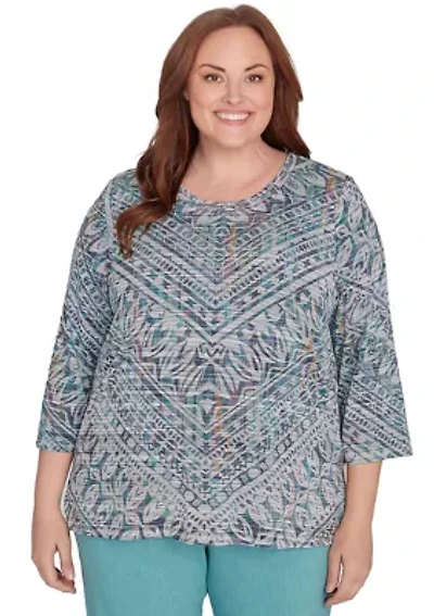 Plus Lake Victoria Chevron Stripe Top