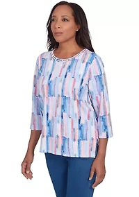 Petite Lake Victoria Brushstrokes Top