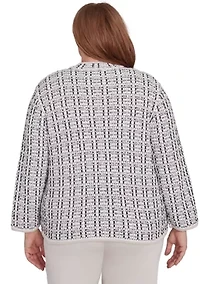 Plus Romancing the Stone Texture Sweater Knit Jacket