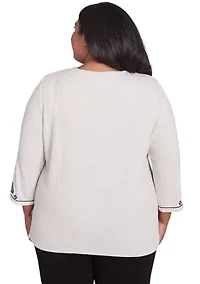 Plus Romancing The Stone Medallion Center Top