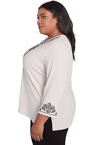 Plus Romancing The Stone Medallion Center Top