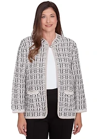 Petite Romancing the Stone Texture Sweater Knit Jacket