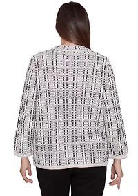 Petite Romancing the Stone Texture Sweater Knit Jacket
