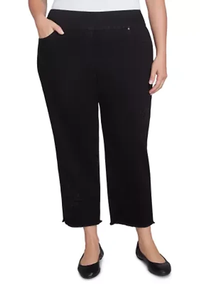 Plus Denim Ankle Pants