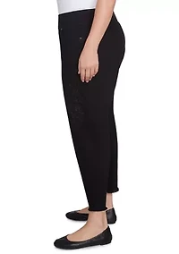 Plus Denim Ankle Pants