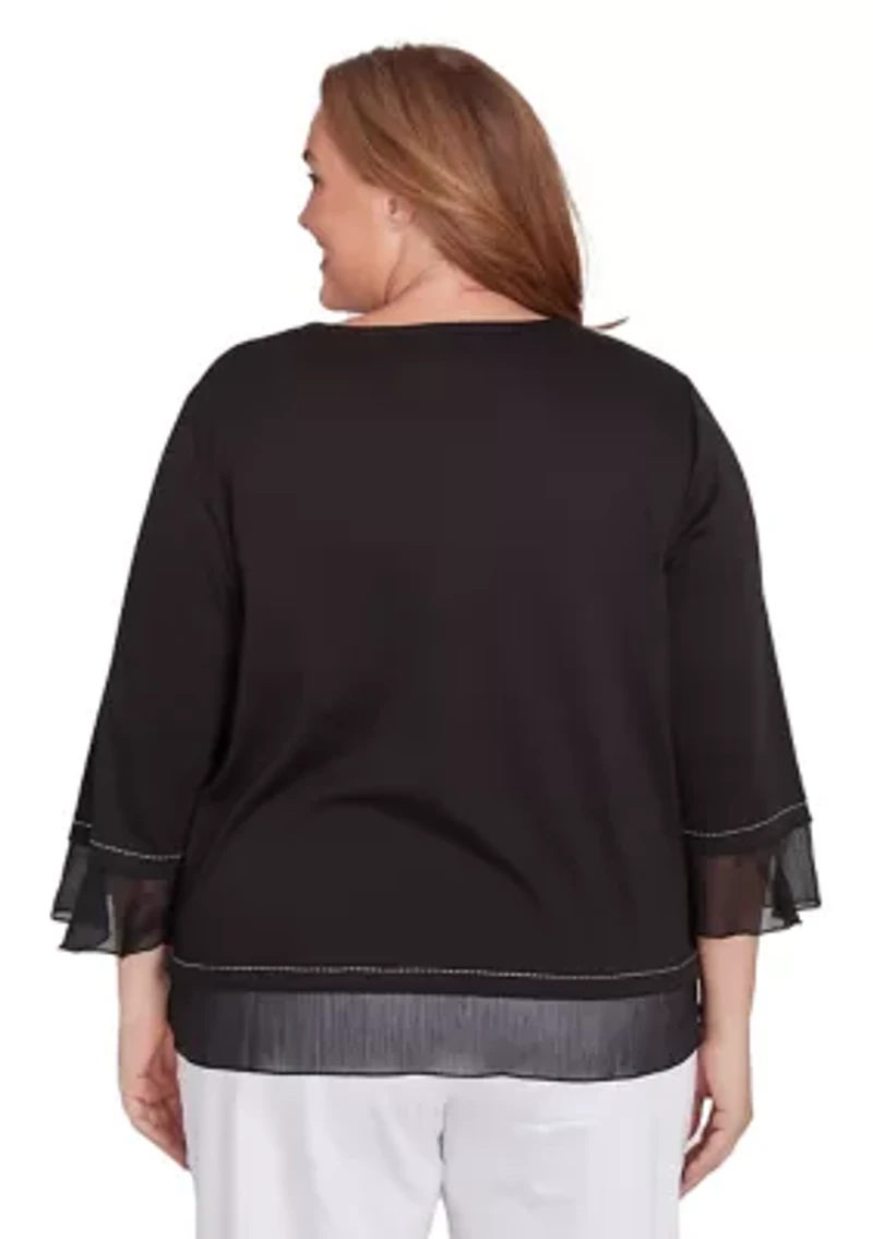 Plus Heat Set Heart Knit Top