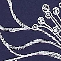 Petite Block Island Exploded Floral Embroidery Top