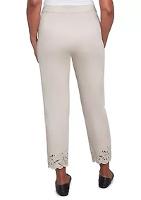 Women's Cutout Floral Ankle Length Pants
