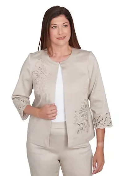 Women's Cutout Floral Jacket