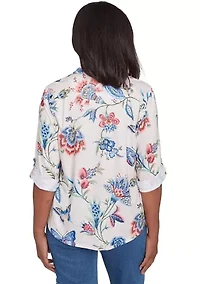 Petite Free Spirit Butterflies Printed Top