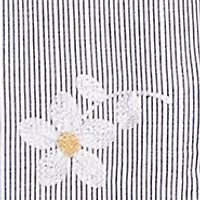 Petite Dress Code Flower Embroidered Lurex Stripe Top