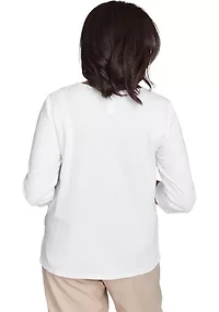 Women's Catalina Island Embroidered Flowers Top