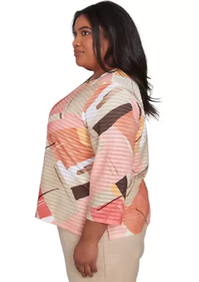 Plus Catalina Island Patchwork Top