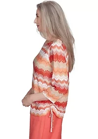 Petite Catalina Island Chevron Texture Top