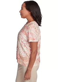 Petite Catalina Island Paisley Texture Top