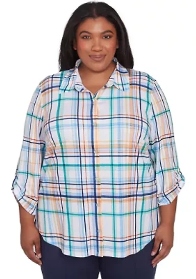 Plus Nantucket Plaid Knit Shirt