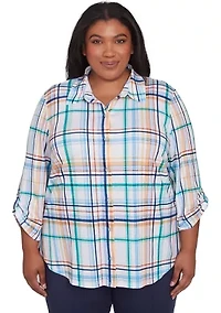 Plus Nantucket Plaid Knit Shirt