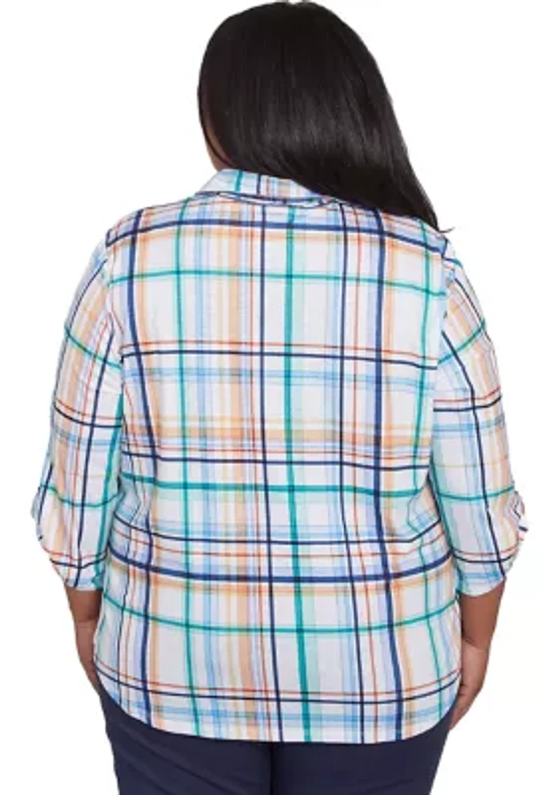 Plus Nantucket Plaid Knit Shirt