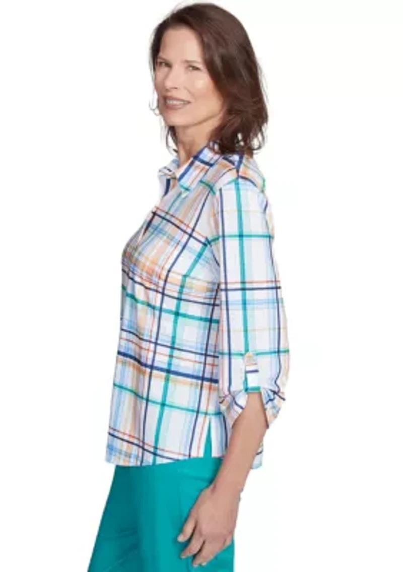 Petite Nantucket Plaid Knit Shirt