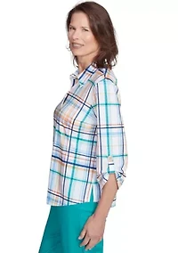 Petite Nantucket Plaid Knit Shirt