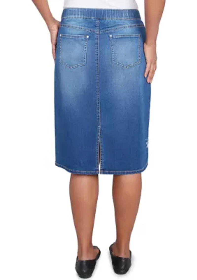 Women's Flower Power Embroidered Skirt