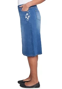 Women's Flower Power Embroidered Skirt