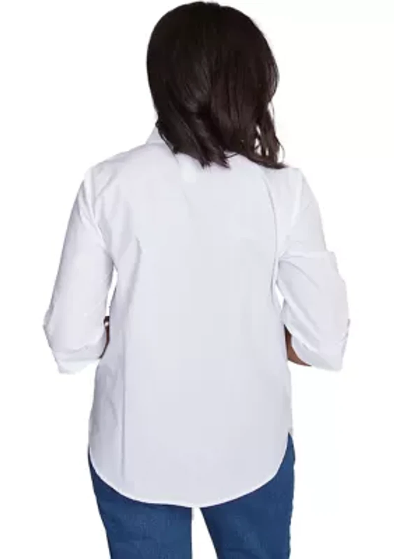 Petite Flower Power Pearl Studded Shirt