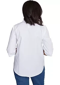 Petite Flower Power Pearl Studded Shirt
