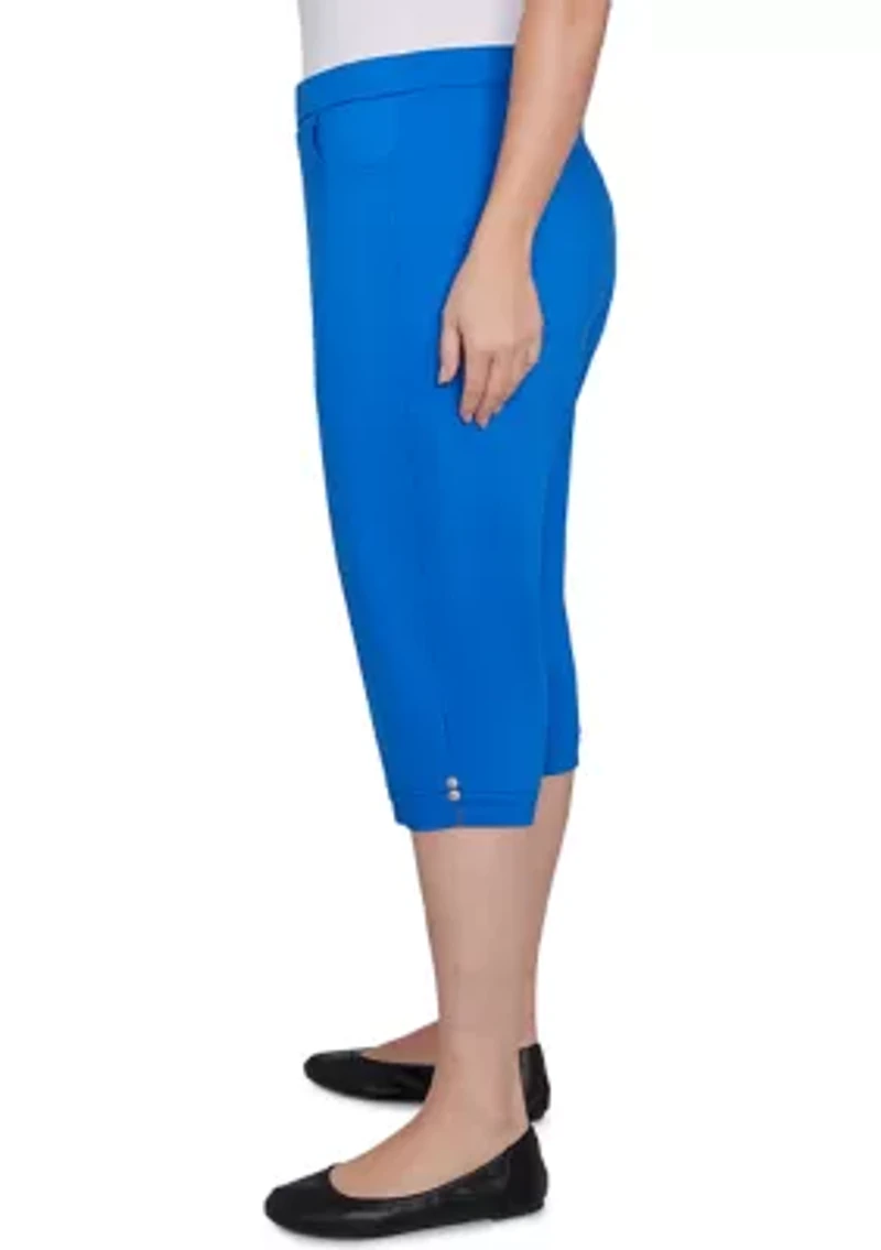Plus Parrot Cay Novelty Cuff Capri Pants with Tummy Control