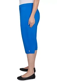 Plus Parrot Cay Novelty Cuff Capri Pants with Tummy Control