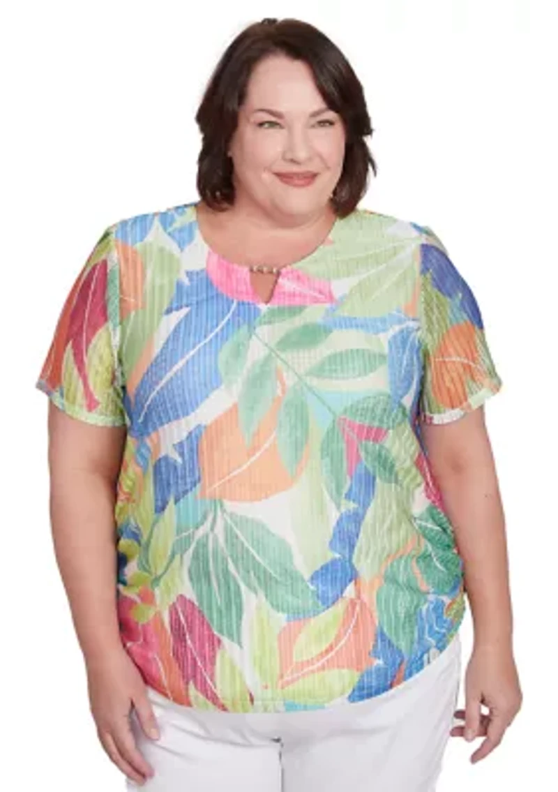 Plus Parrot Cay Tropical Texture Top