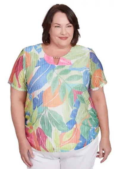 Plus Parrot Cay Tropical Texture Top