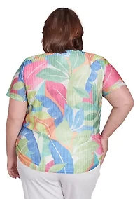 Plus Parrot Cay Tropical Texture Top