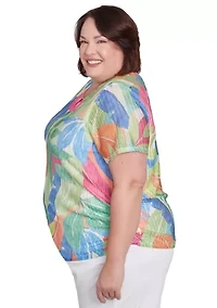 Plus Parrot Cay Tropical Texture Top