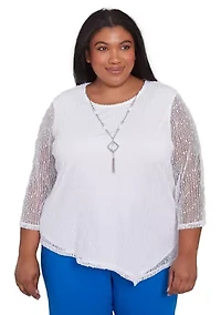 Plus Parrot Cay Popcorn Mesh Top