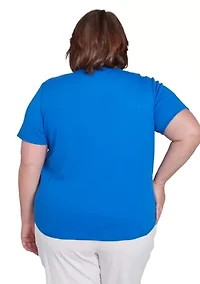 Plus Parrot Cay Floral Embroidery Top