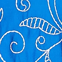 Petite Parrot Cay Scroll Embroidery Top